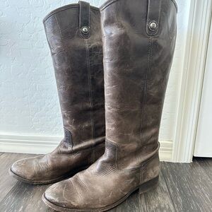 Frye Dark Brown Leather Riding Boots